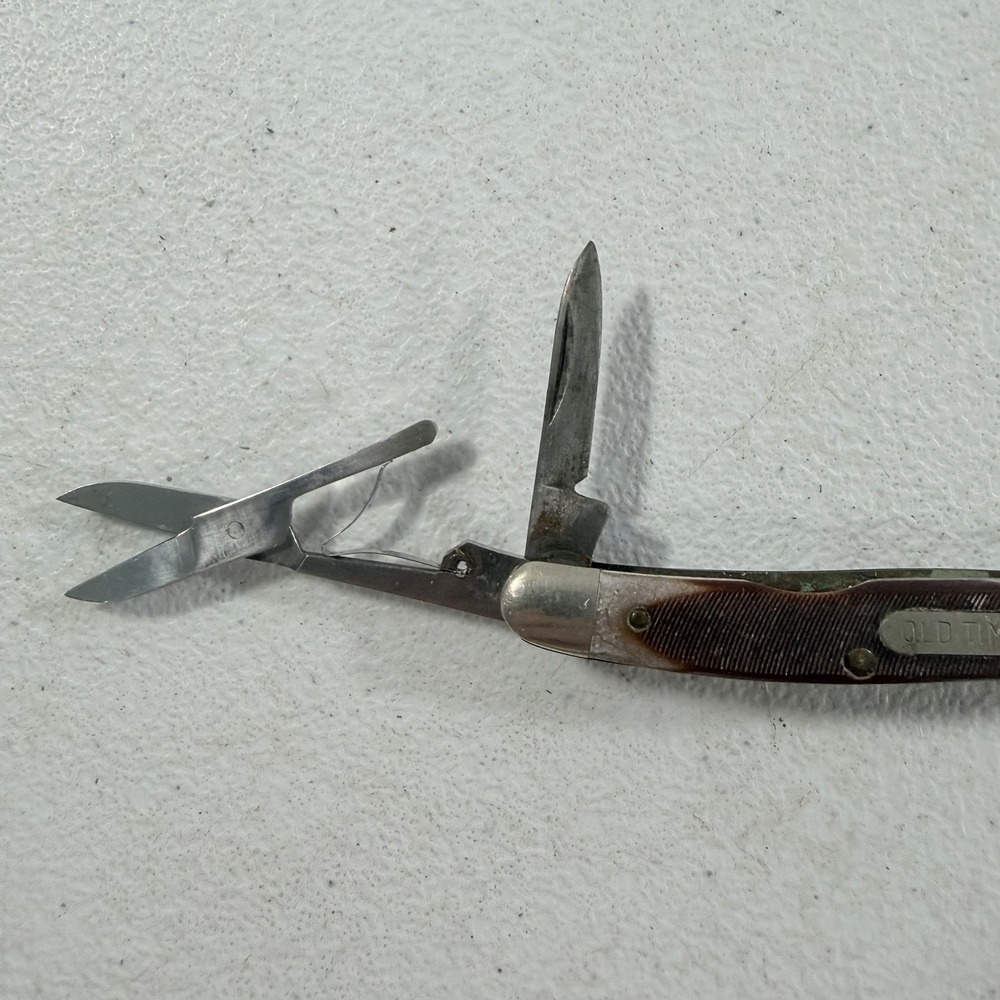VTG Schrade Old Timer 106OT Stockman 2 Blade Knife USA Scissors Delrin Handles - Picture 3 of 11